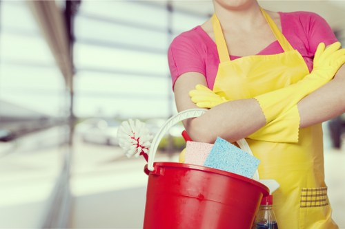 Cleaning supplies arranged for stain removal on a table